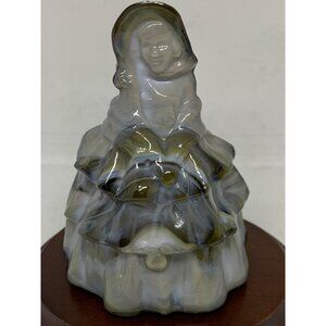 1980s Boyd Glass Violet Purple Slate Slag Colonial Lady Figurine